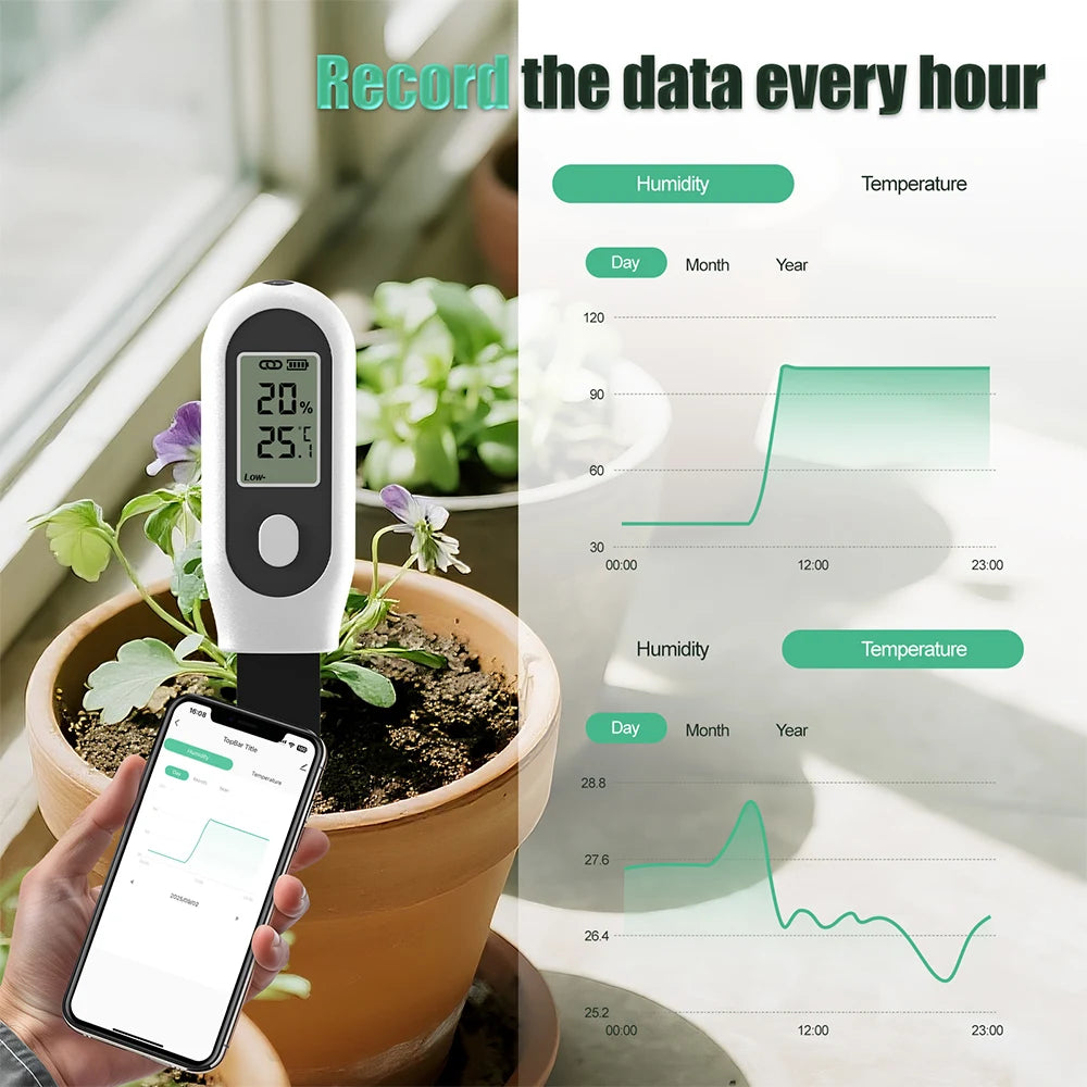 Tuya Zigbee 3-in-1 Soil Tester LCD Humidity Temperature Sunlight Meter Smart APP Monitor for Plants Garden