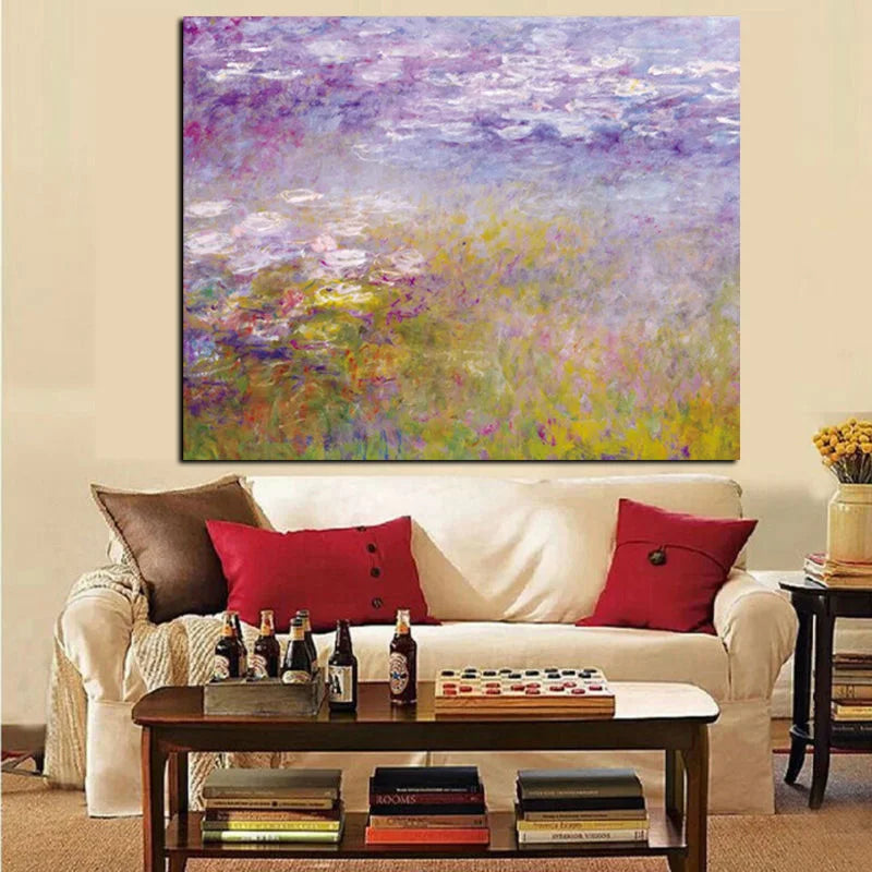 CowLost | claude-monet-lotus-posters-and-hd-prints-landscape-oil-painting-on-canvas |3