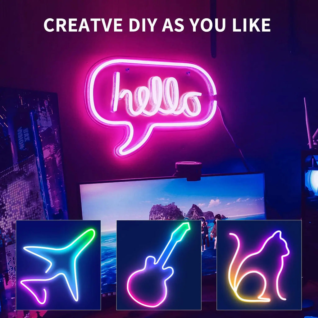 Mexllex 30M/20M RGB Neon Light Strip Waterproof with APP & Remote, Music Sync for Bedroom & Outdoors