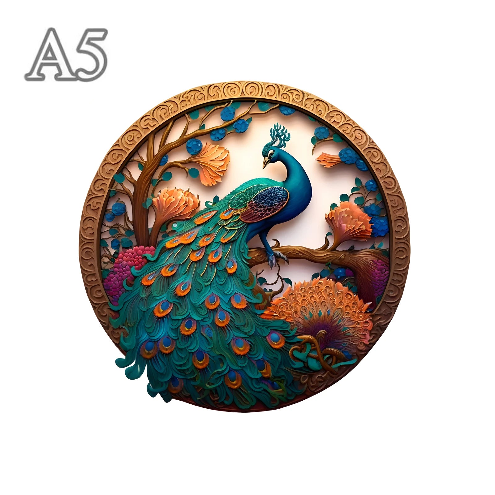 CowLost | product_id-3d-wooden-round-peacock-puzzle-educational-animal-toy-gift |9