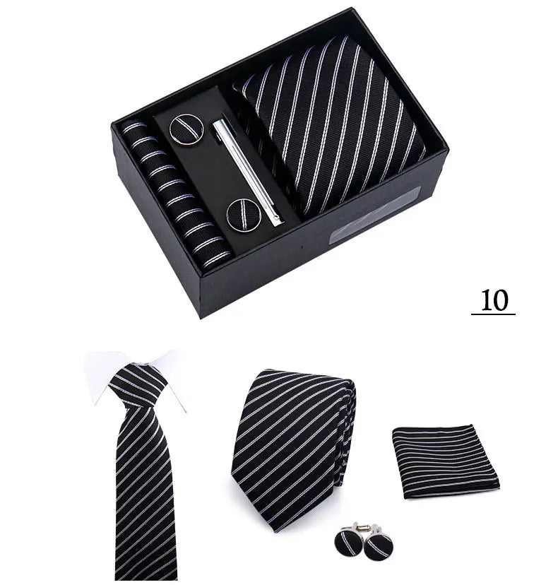 CowLost | tie-men-with-box-top-quality-business-ties-hanky-cufflink-set |18