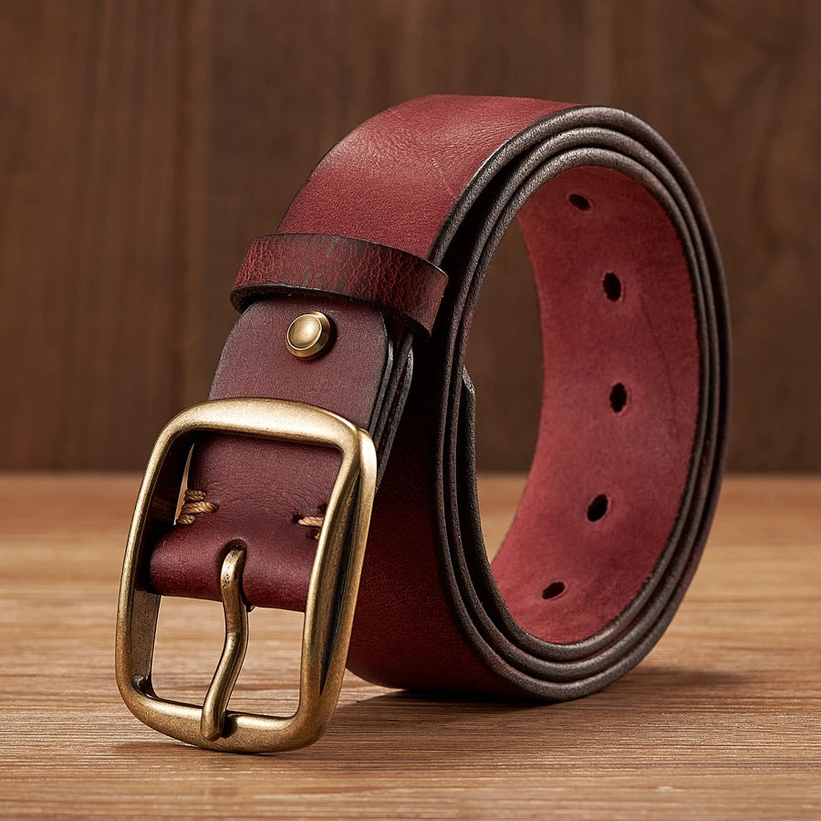 CowLost | thick-cowhide-copper-pin-buckle-real-genuine-leather-belt-for-jeans |12