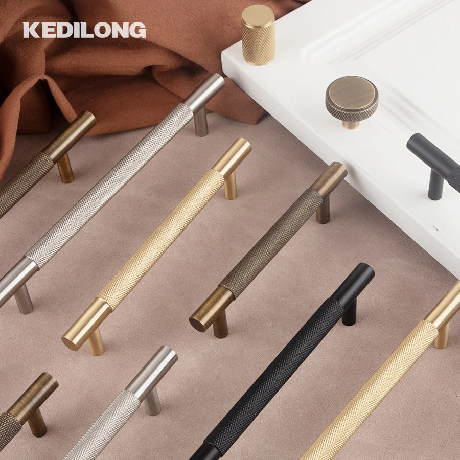CowLost | kedlo-european-luxury-solid-brass-embossed-gold-500mm-long-handle-american-retro-antique-drawer-t-handle |2