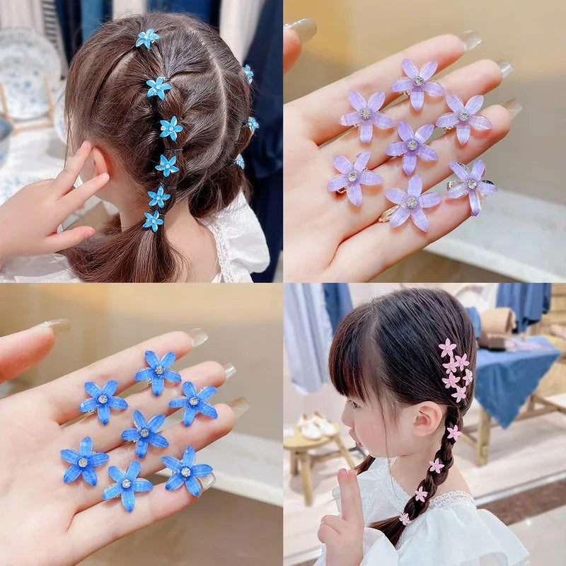 10PCS/Set Hair Clip Braided Hair Small Flower