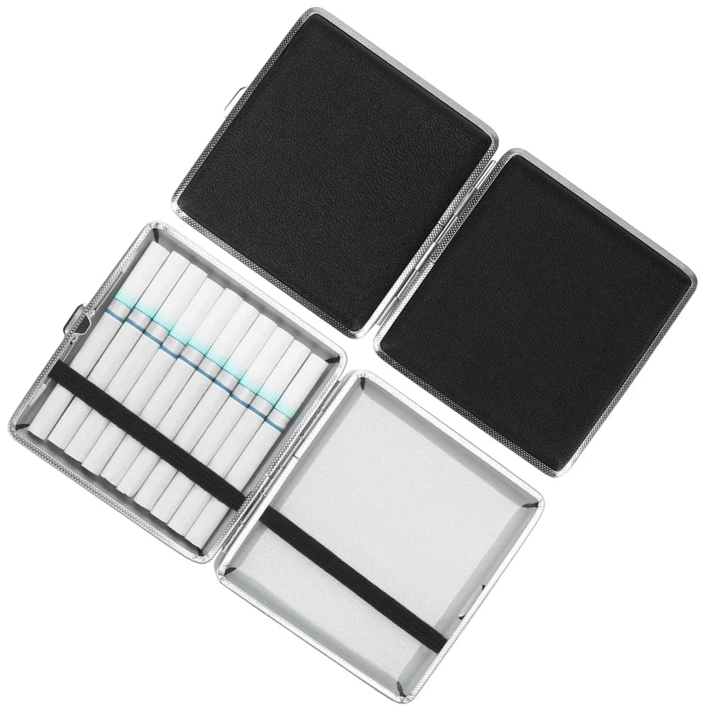 CowLost | product_id-stainless-steel-leather-cigarette-case-for-20pcs-double-open-tobacco-box |11
