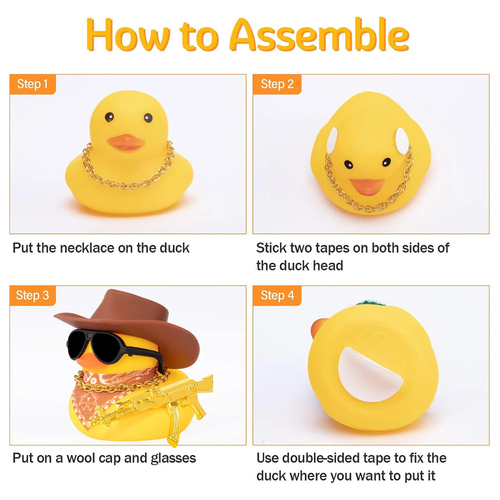 CowLost | product_id-cowboy-duck-with-guns-car-dashboard-decoration-rubber-duck-ornament-with-mini-swim-ring-sun-hat-and-sunglasses |3