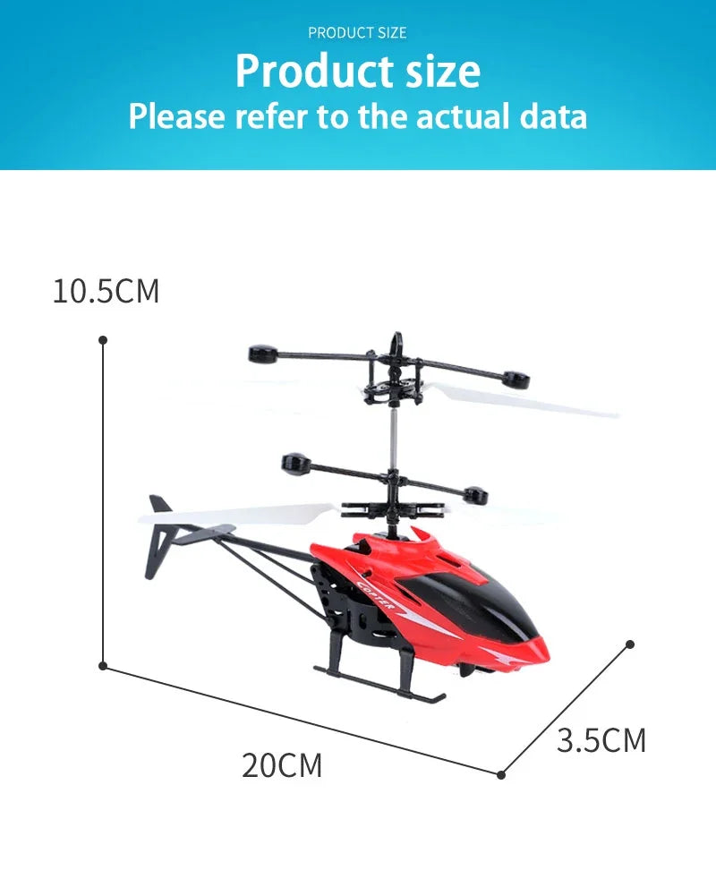 Rechargeable Mini RC Helicopter Drone Safe Fall-Resistant Toy (No Remote Battery)
