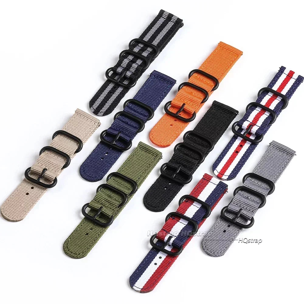 Woven Nylon Sport Watch Strap 18mm-24mm for Seiko, Amazfit, Samsung Galaxy 4/5/6