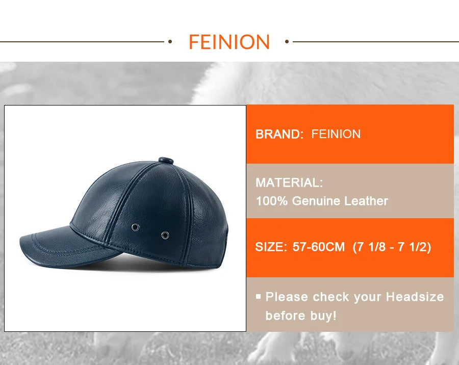 CowLost | feinion-genuine-leather-unisex-baseball-cap |8