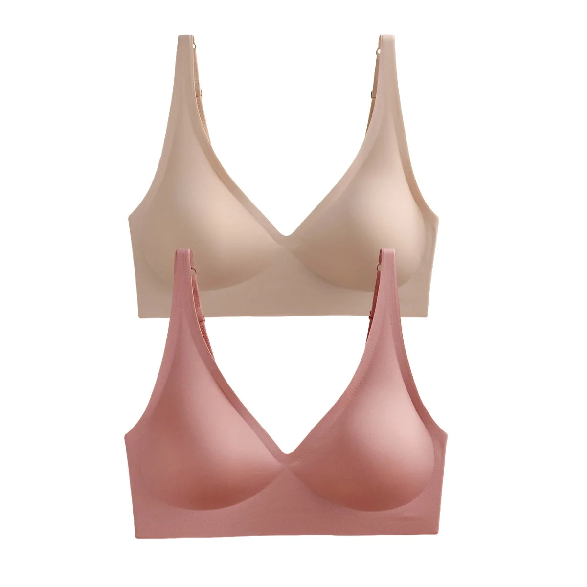CowLost | product_id-2pcs-seamless-wireless-push-up-bras-soft-padded-deep-v-bralettes-s-3xl |32