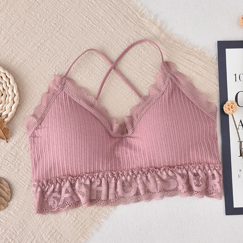 CowLost | product_id-women-s-lace-seamless-wire-free-bralette-crop-top-with-removable-pads |41