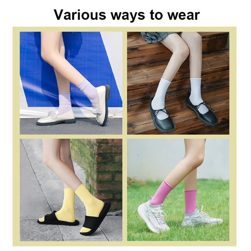 CowLost | 5-pairs-women-girls-summer-spring-thin-loose-socks-set |3