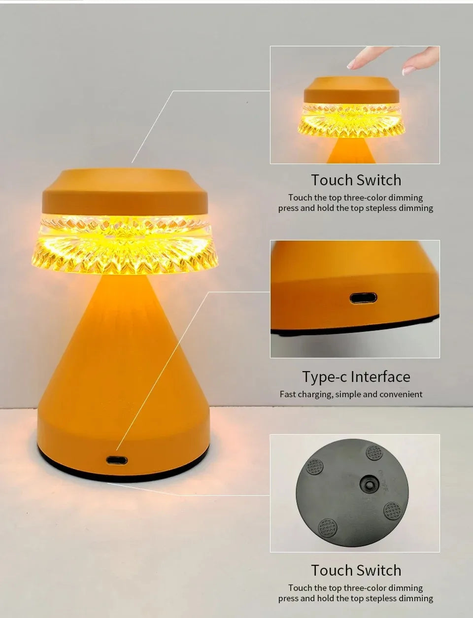 CowLost | product_id-rechargeable-led-mushroom-table-lamp-with-3-color-touch-dimming-for-bedroom-and-living-room |9