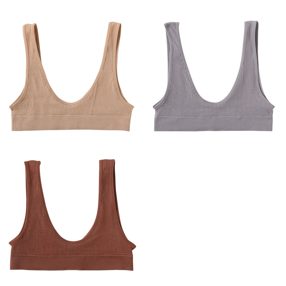 CowLost | product_id-3pcs-seamless-wireless-push-up-u-shape-bras-for-women-comfort-sport |25