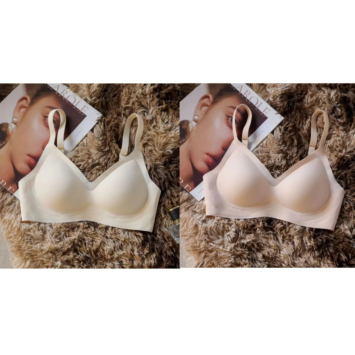 CowLost | product_id-2pcs-womens-seamless-padded-wireless-bras-with-adjustable-straps-back-closure |14