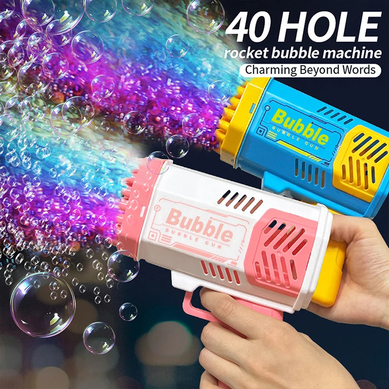 CowLost | product_id-childrens-40-hole-portable-automatic-bubble-gun-toy-with-light-no-battery-needed |3