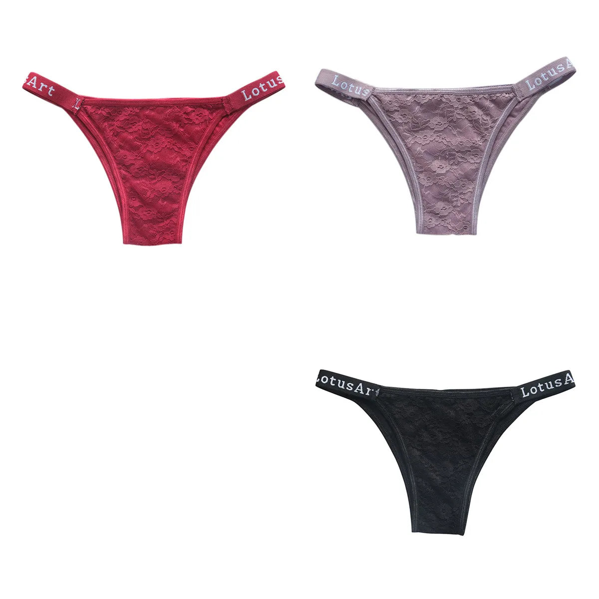 CowLost | product_id-3pcs-women-s-low-waist-lace-brazilian-briefs-set |25