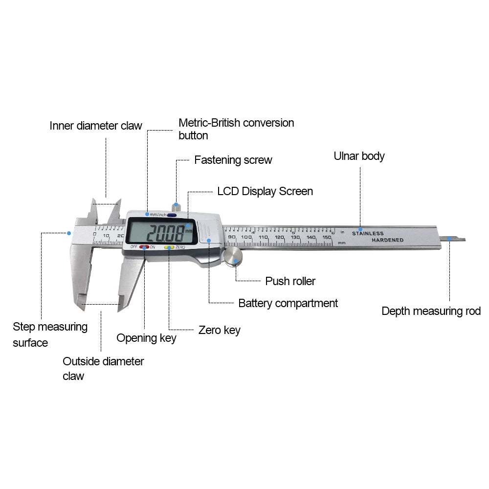 CowLost | product_id-150mm-6-inch-digital-stainless-steel-caliper-vernier-micrometer-measuring-tool |3