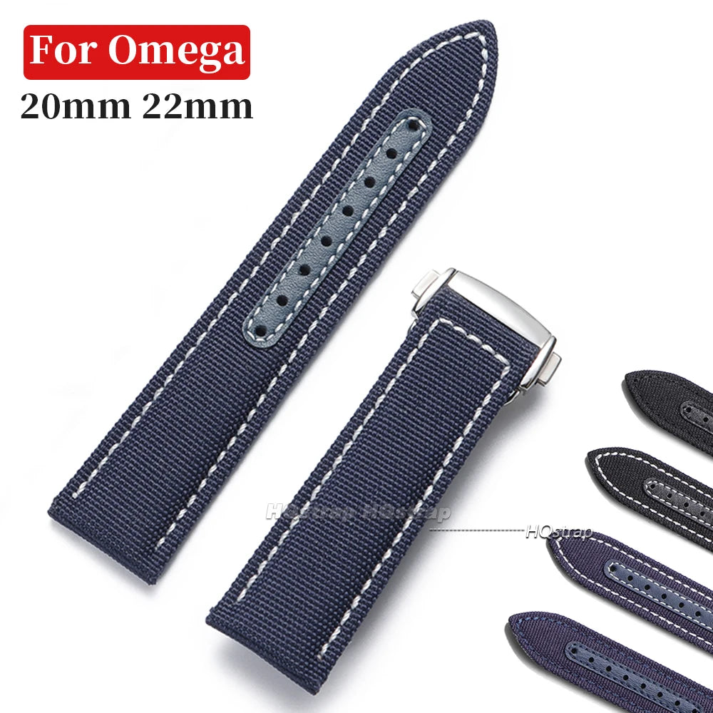 CowLost | product_id-nylon-canvas-watchband-20mm-22mm-for-omega-seamaster-300-with-folding-buckle |8