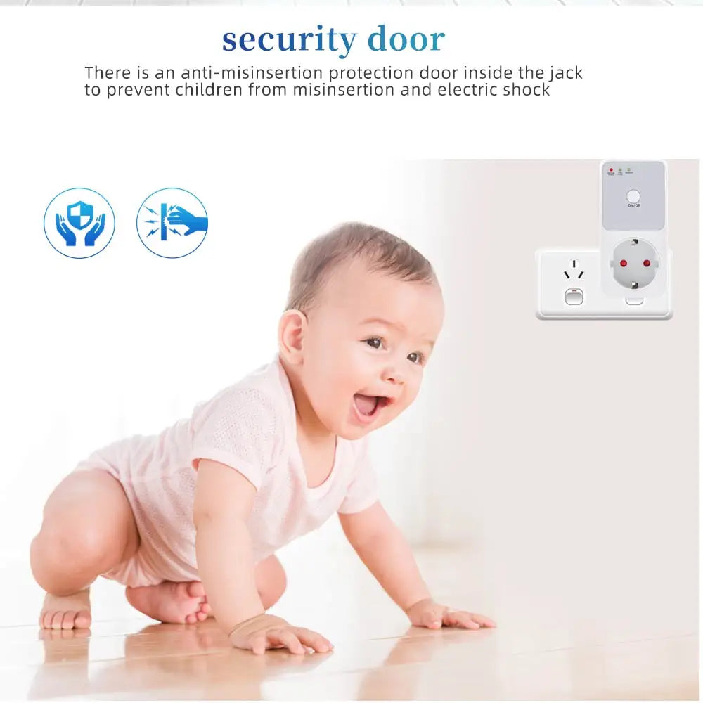 Automatic Voltage Protector Socket Switcher 220V EU Plug Power Surge Safe for Refrigerator