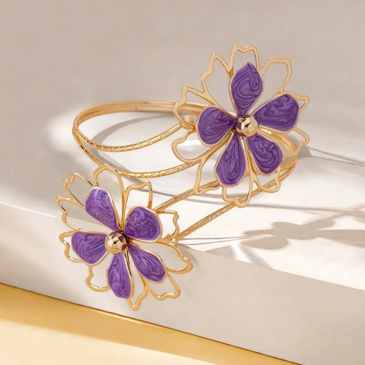CowLost | bohemian-hollow-flower-open-upper-arm-bracelet-for-women |5