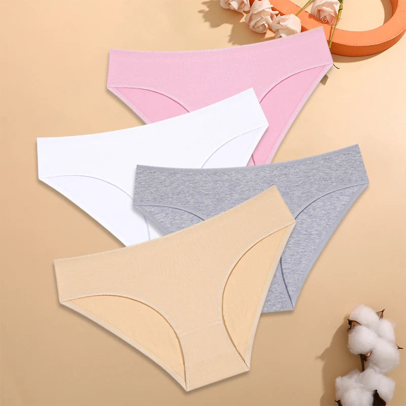 CowLost | activewear-pants-4pcs-womens-low-waist-cotton-seamless-stretchy-panties-set |24