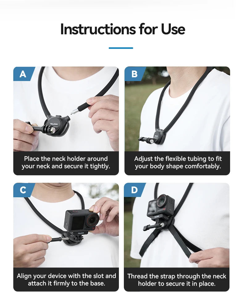 CowLost | telesin-phone-action-camera-2-in-1-neck-hold-mount-for-gopro-insta360-dji-osmo |16