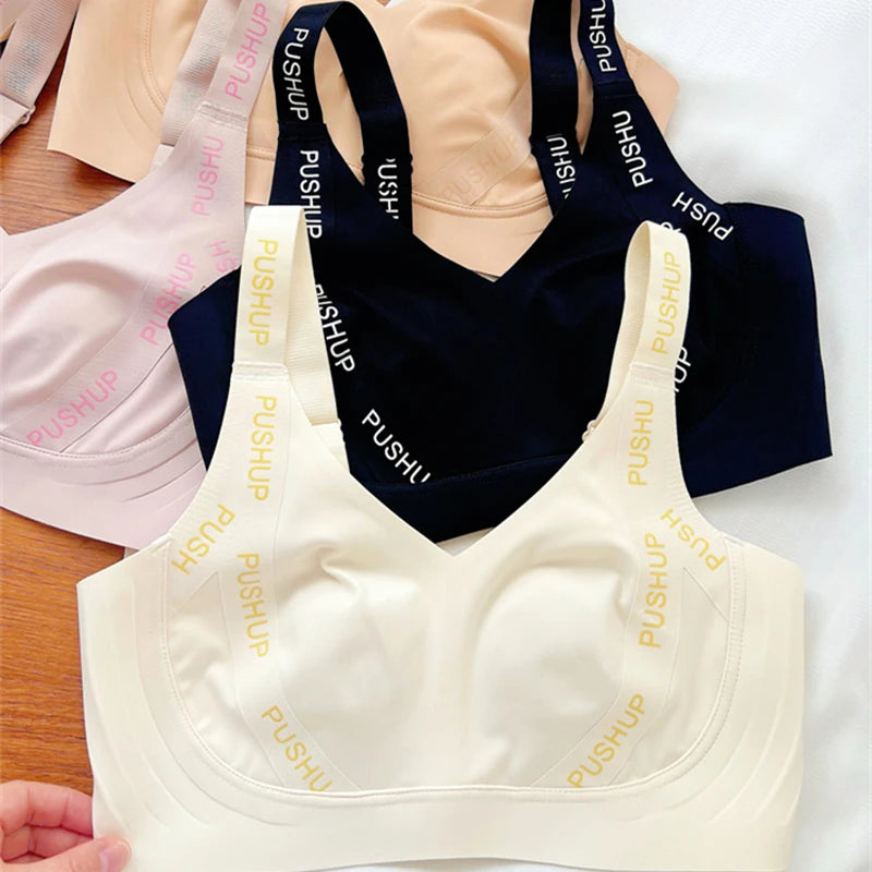 CowLost | product_id-large-size-wire-free-double-layer-pull-up-bra-with-soft-support-and-adjustable-straps |1