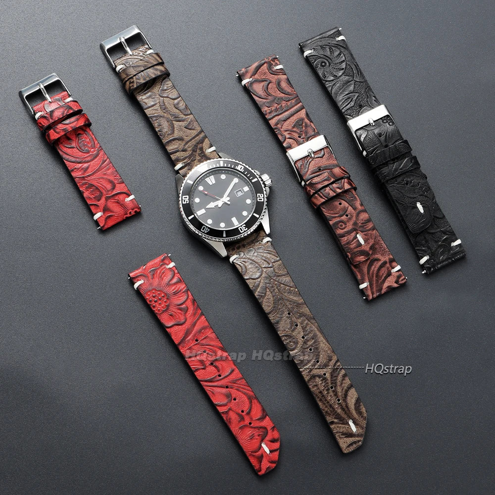 CowLost | bracelets-product_id-vintage-calfskin-leather-watch-strap-20mm-22mm-printed-pattern-for-seiko-universal-watches |3