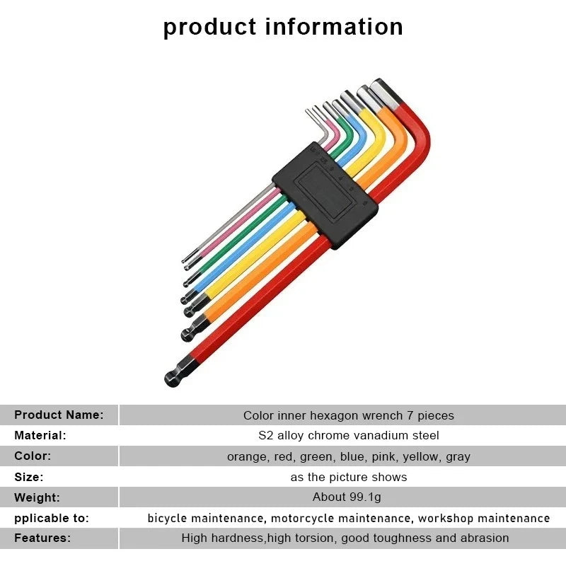 CowLost | product_id-7pcs-colorful-bike-hex-key-set-1-5-6mm-mtb-road-repair-tools |5