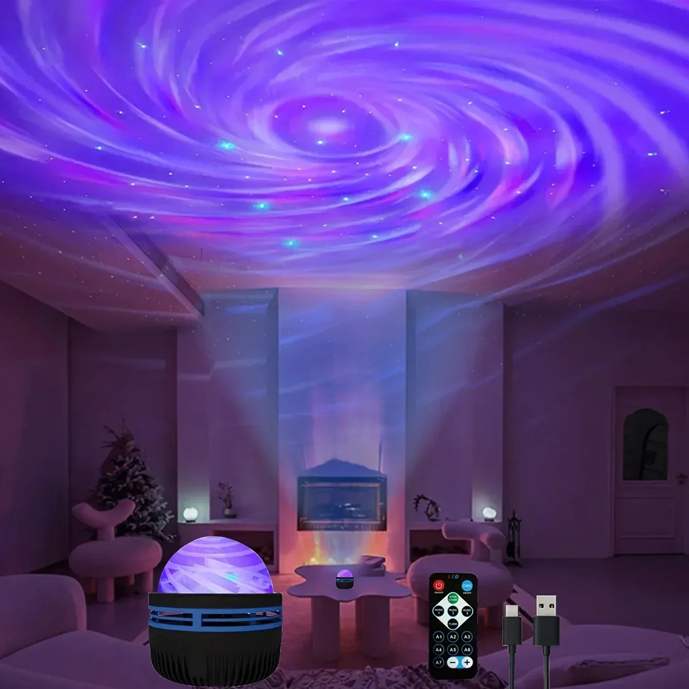 CowLost | night-lights-ambient-lighting-product_id-led-galaxy-star-projector-light-with-remote-for-bedroom-and-holiday-decoration |1