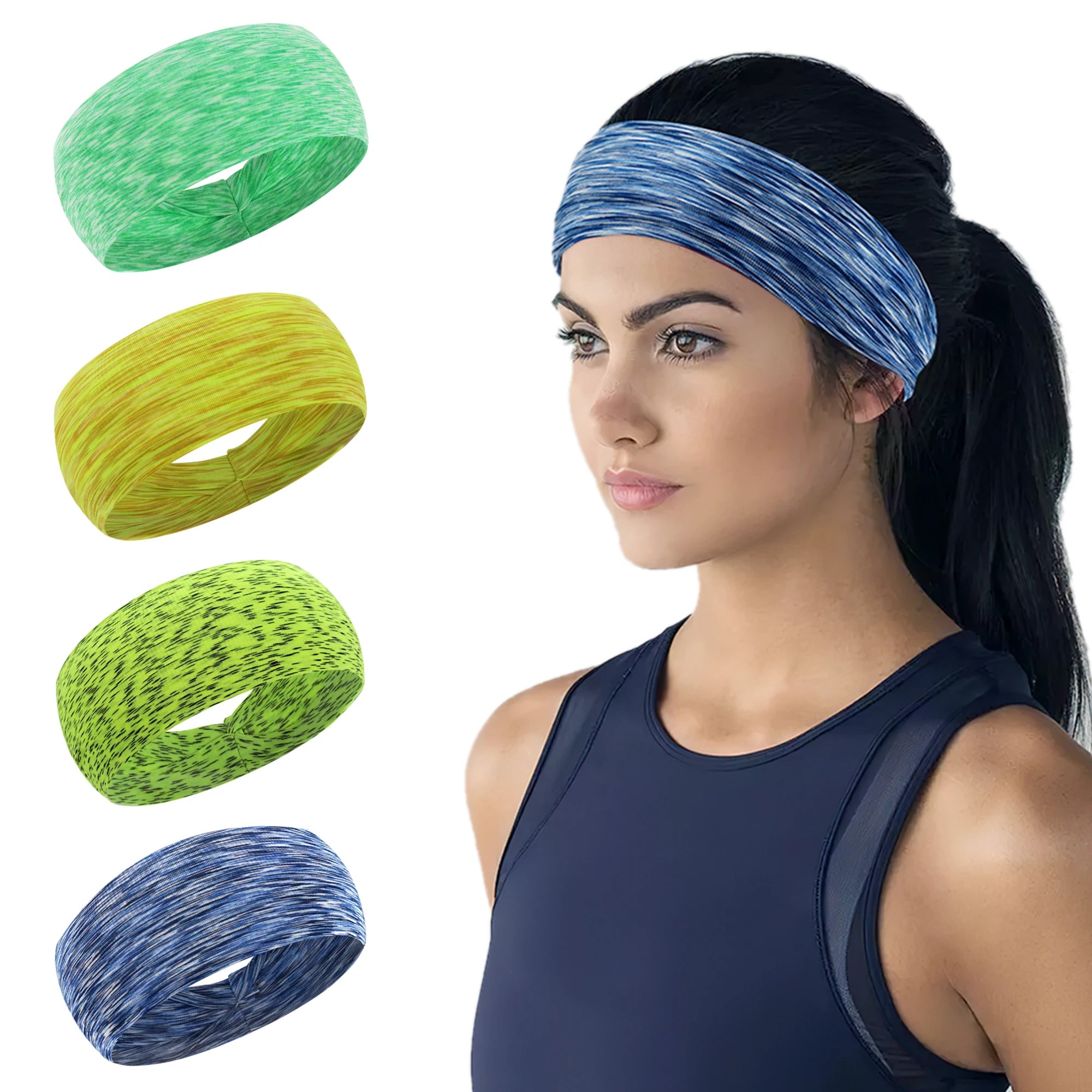 1/4pcs Sweatband for Men & Women Elastic Sport Hairbands