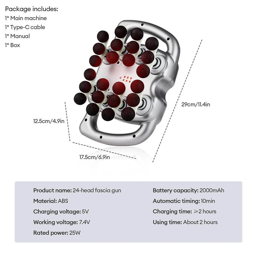 CowLost | uncategorized-24-head-fascia-gun-with-99-strength-levels-body-massager |18