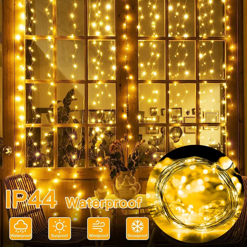 CowLost | product_id-led-fairy-string-curtain-lights-usb-remote-8-modes-christmas-holiday-decor |14