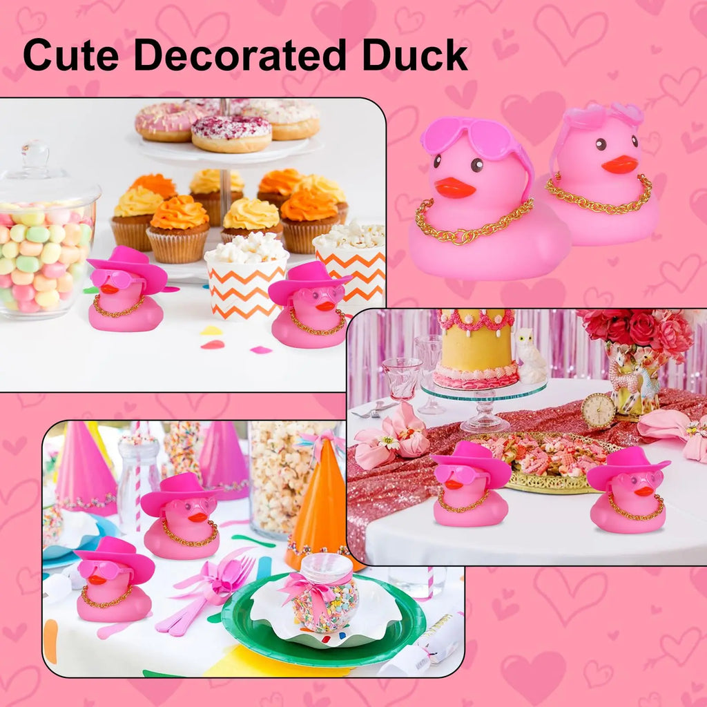 CowLost | product_id-12-24-48pcs-valentine-mini-pink-cowboy-jeep-rubber-ducks-for-party-favors-and-dashboard-decor |4