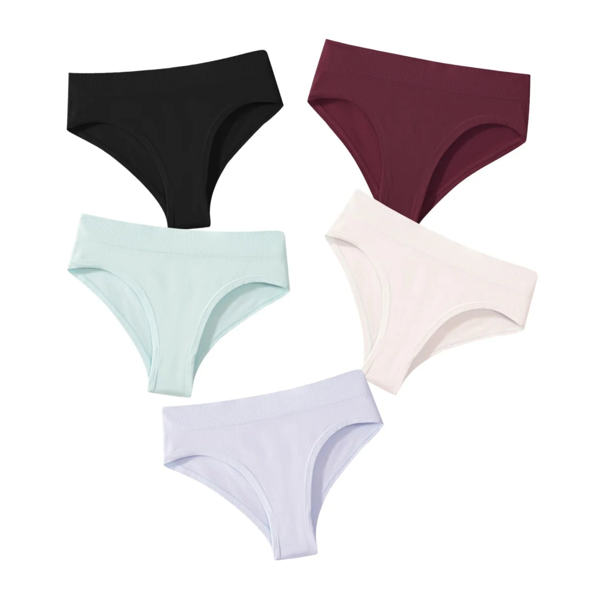 CowLost | product_id-5pcs-high-rise-seamless-women-s-solid-color-brief-panties-s-xxxl |22