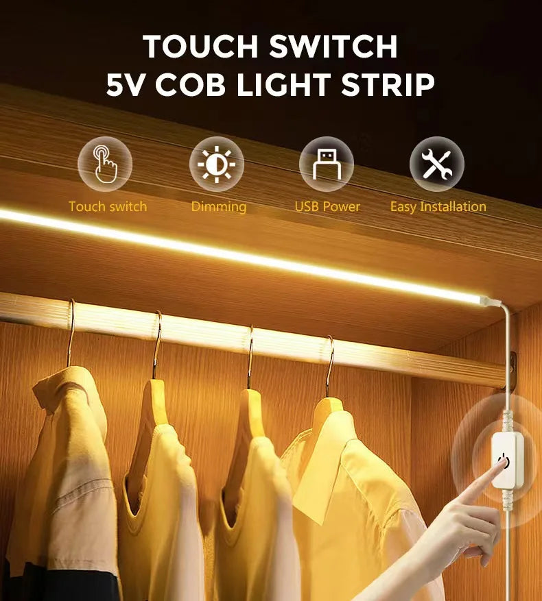 CowLost | light-ropes-strings-product_id-cob-led-strip-light-5v-usb-touch-switch-dimmable-320-leds-m-flexible-tape-for-home-and-party-decor |7