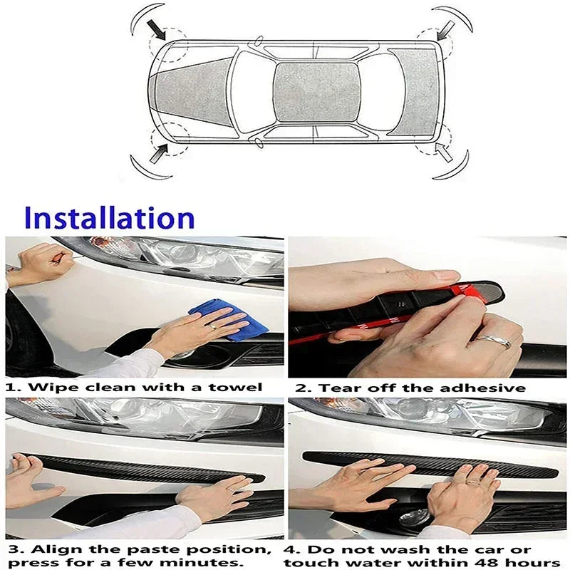 CowLost | 2-4pcs-car-universal-front-and-rear-bumper-protector-rubber-bumper-cover-protective-lip-strip-bumper-decoration-strip |6
