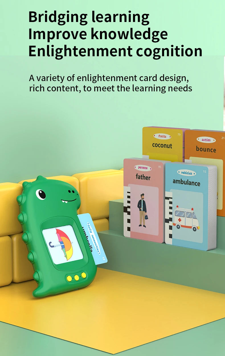 Early Education Talking Flash Card Machine with English Audio Book for Kids Birthday Gift Toy