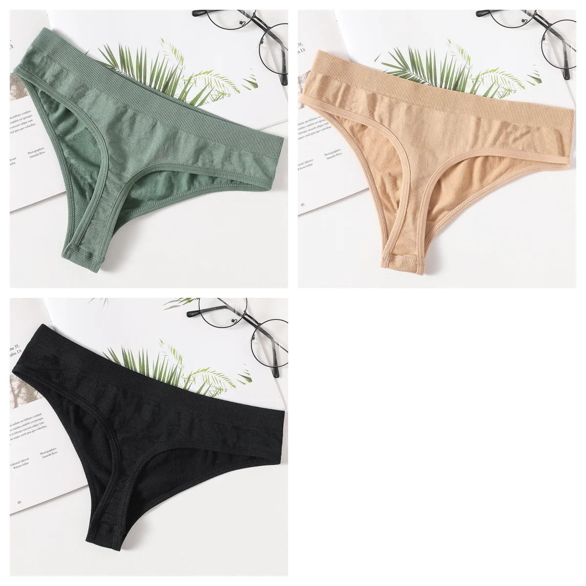 CowLost | product_id-3pcs-women-s-seamless-low-waist-g-string-thong-panties-m-xl |28