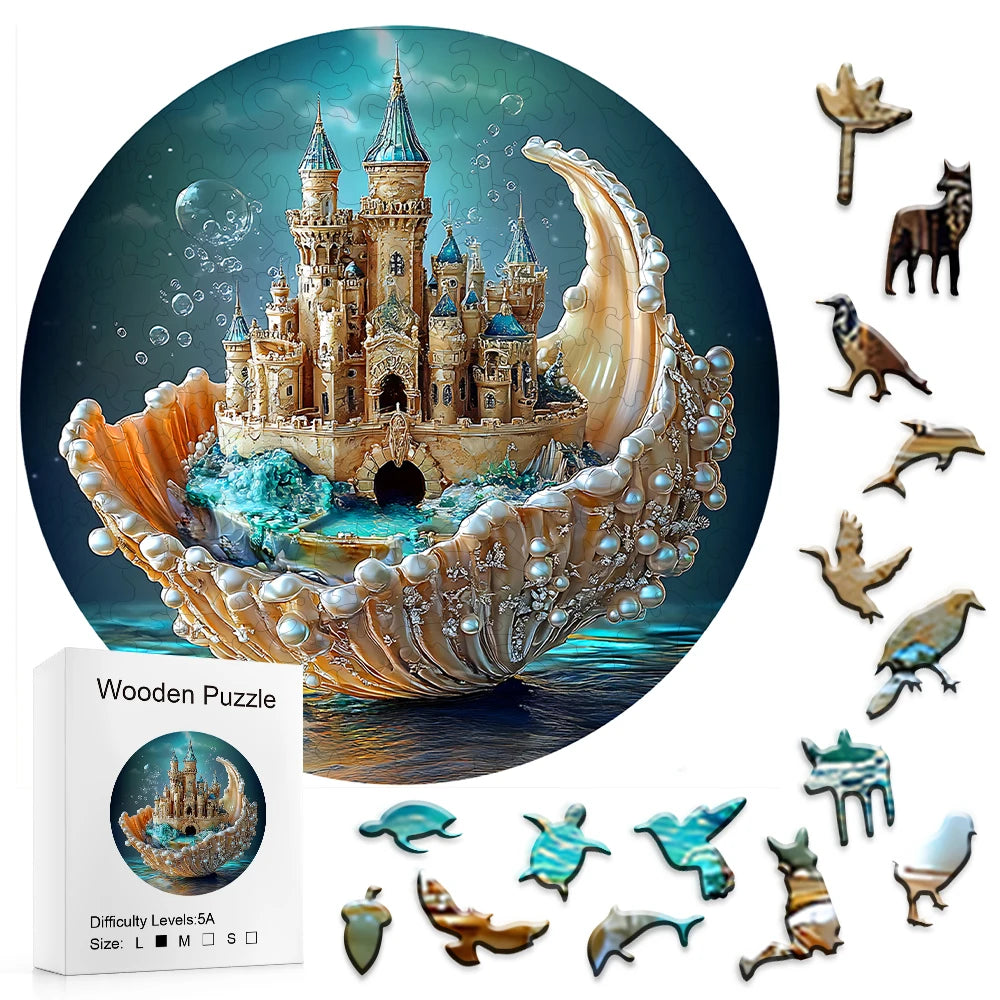 CowLost | product_id-handmade-wooden-shell-castle-3d-puzzle-with-durable-plywood-design |1