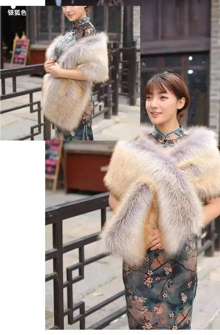 CowLost | 32-colors-165-30cm-women-luxury-warm-faux-fox-fur-shawl-winter-ladies-plush-scarf |21