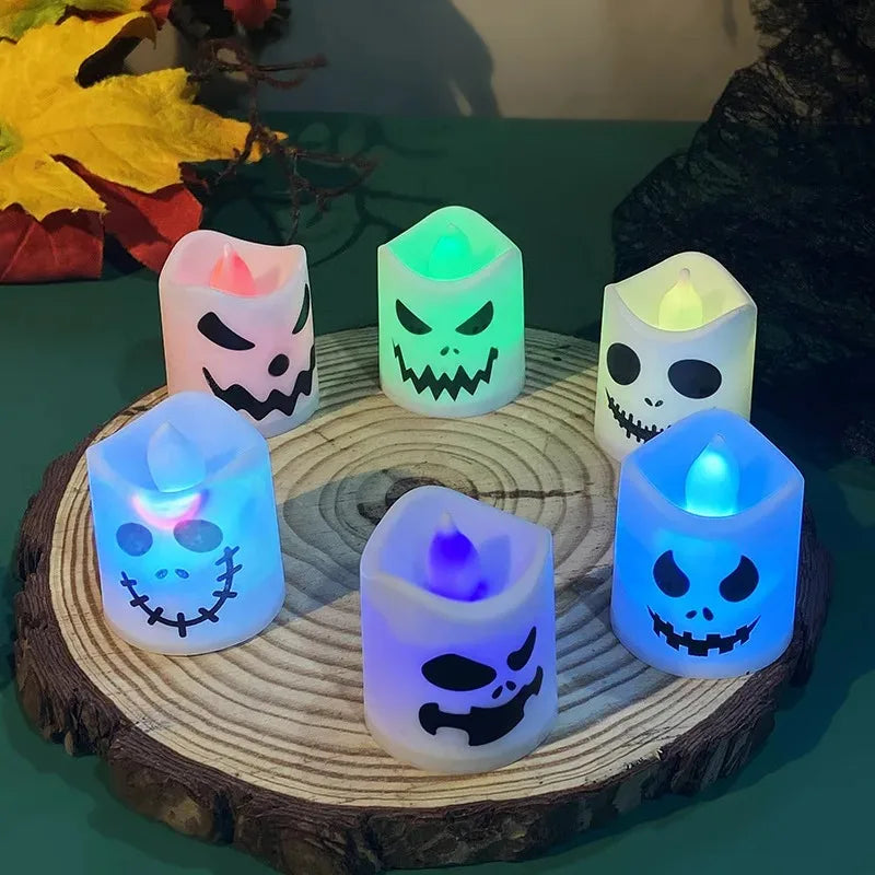 CowLost | 6pcs-halloween-led-ghost-pumpkin-candle-lights-for-party-and-home-decoration |4