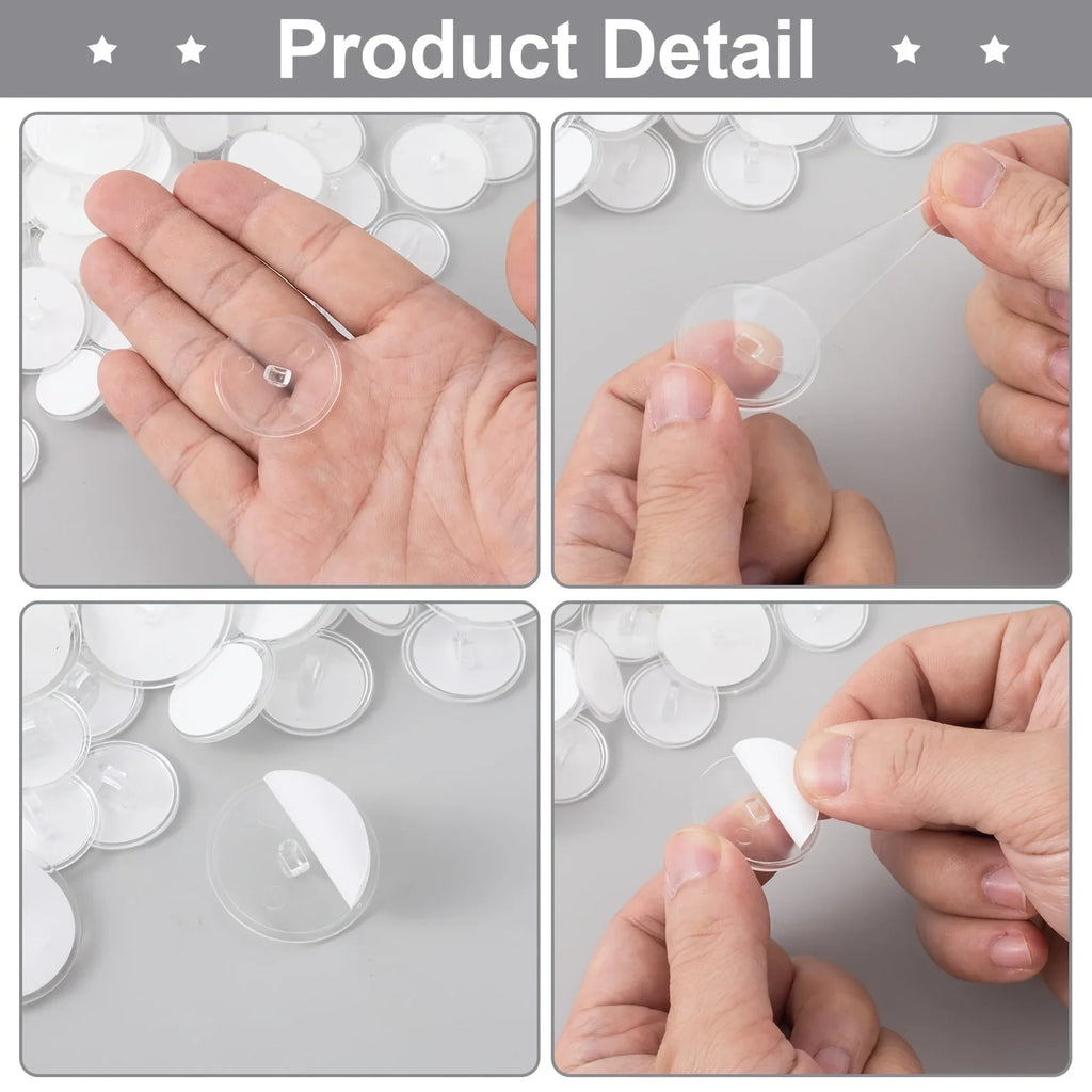 CowLost | 20-100pcs-transparent-utility-hooks-casual-style-strong-self-adhesive |13