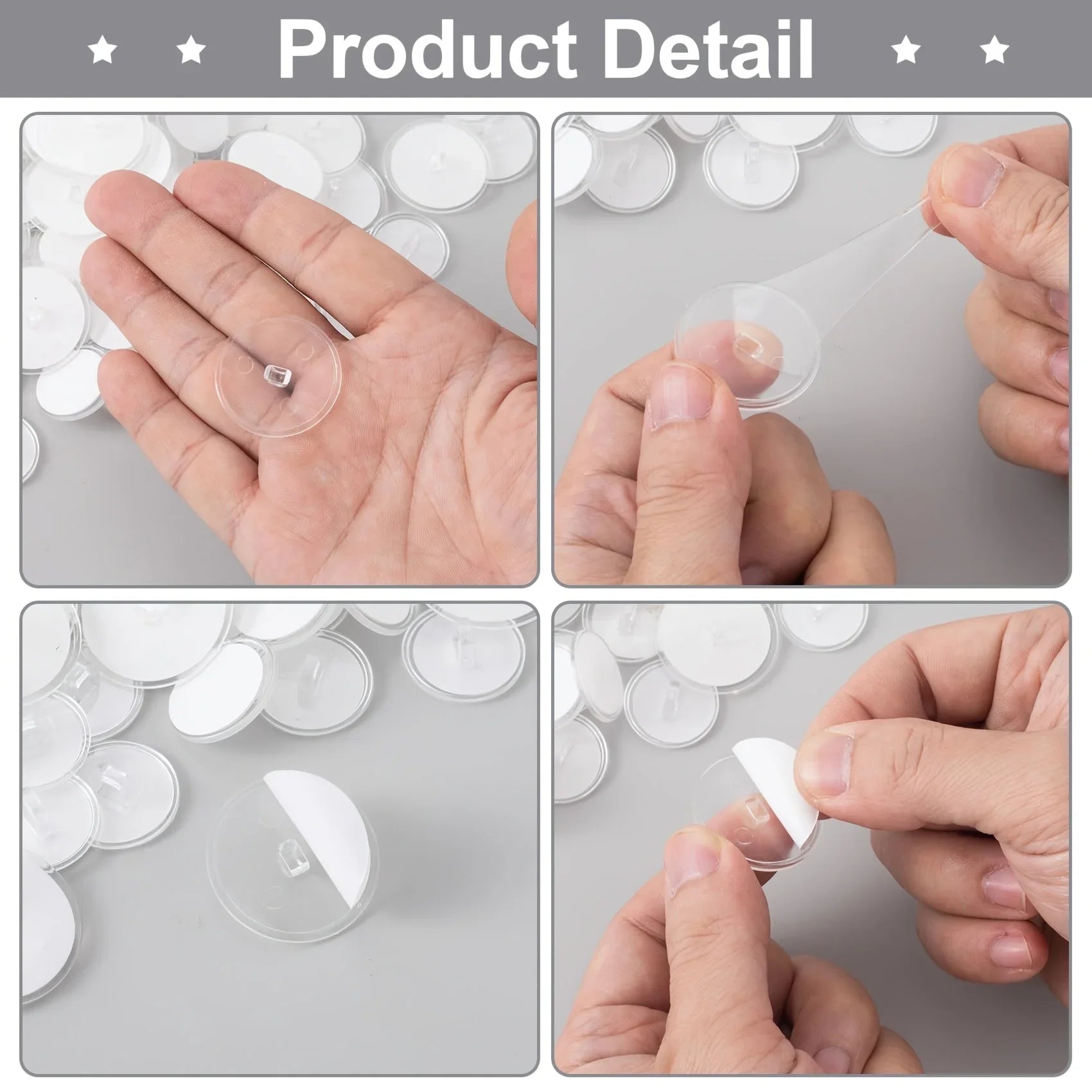 CowLost | 20-100pcs-transparent-utility-hooks-casual-style-strong-self-adhesive |13