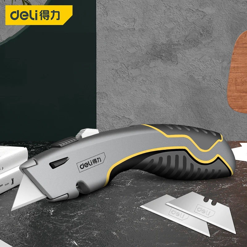CowLost | product_id-deli-zinc-alloy-retractable-box-cutter-utility-knife-professional-stationery-tool |2