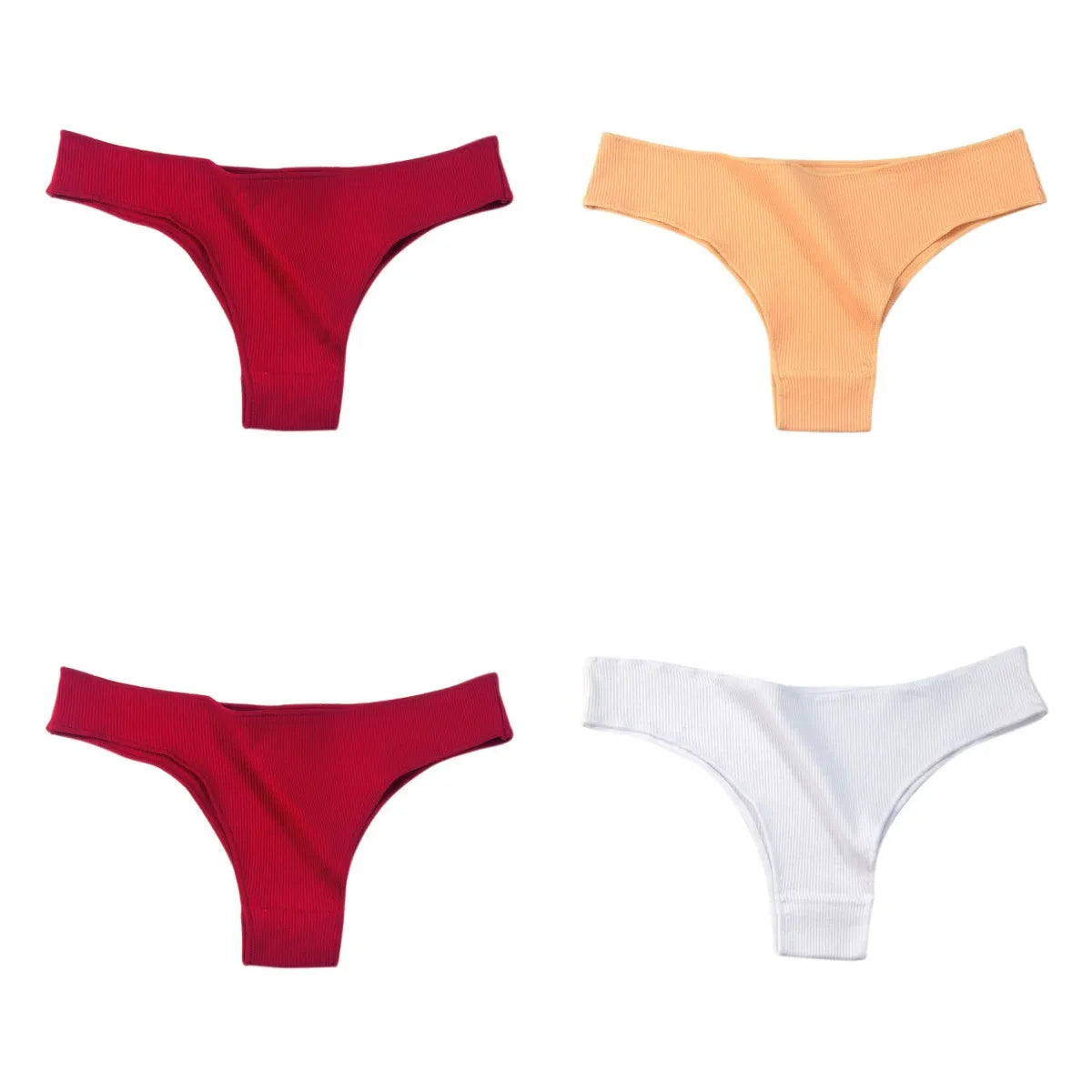 CowLost | product_id-4-pack-womens-cotton-breathable-low-waist-solid-briefs-m-xl |28