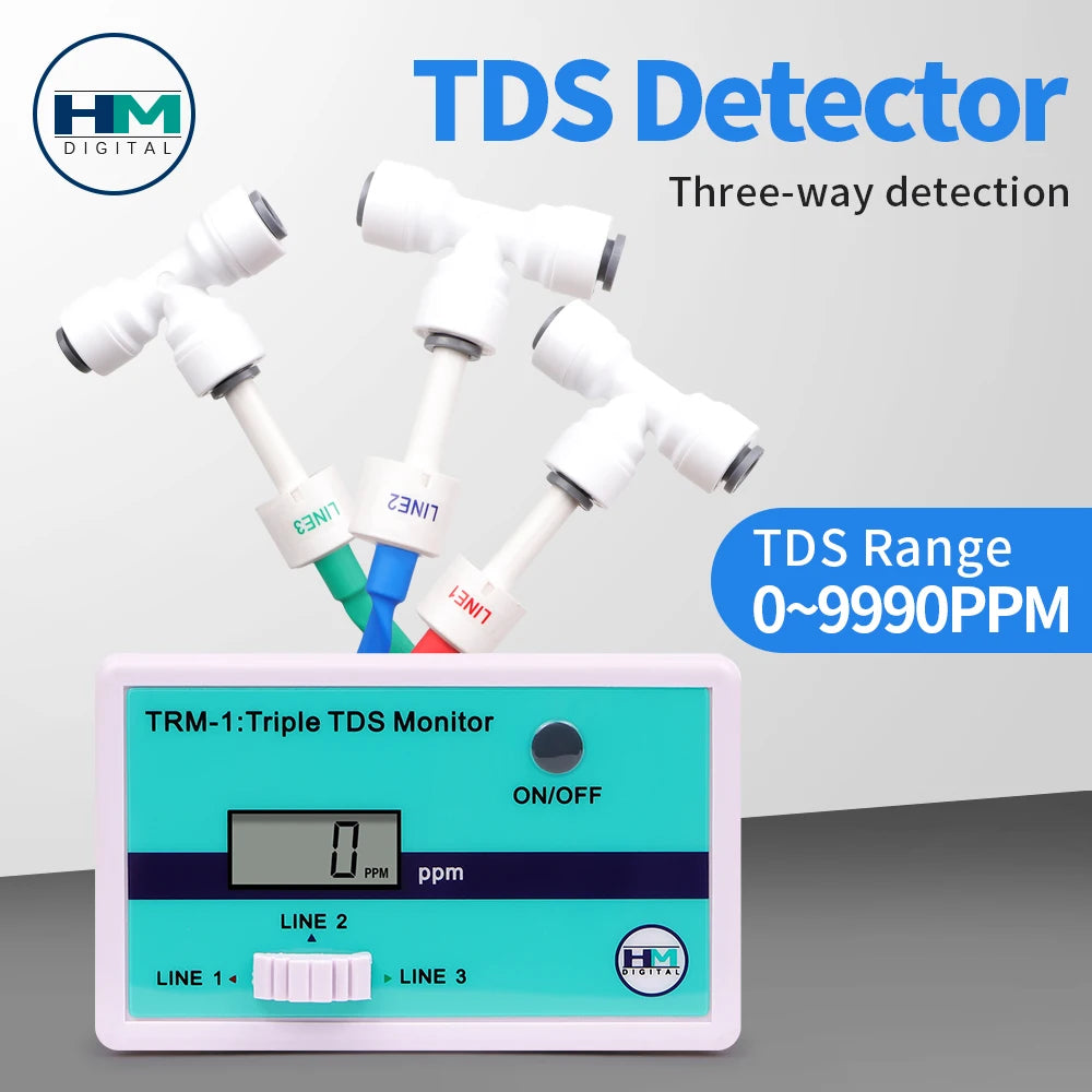 HM Digital TDS Monitor 0-9990 PPM Water Quality Tester Single/Triple Meter for Aquariums Hydroponics Drinking Water