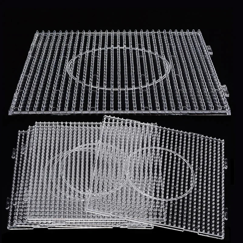 4PC 5mm Transparent Hama Beads Pegboard Template for Pixel Art DIY Puzzle