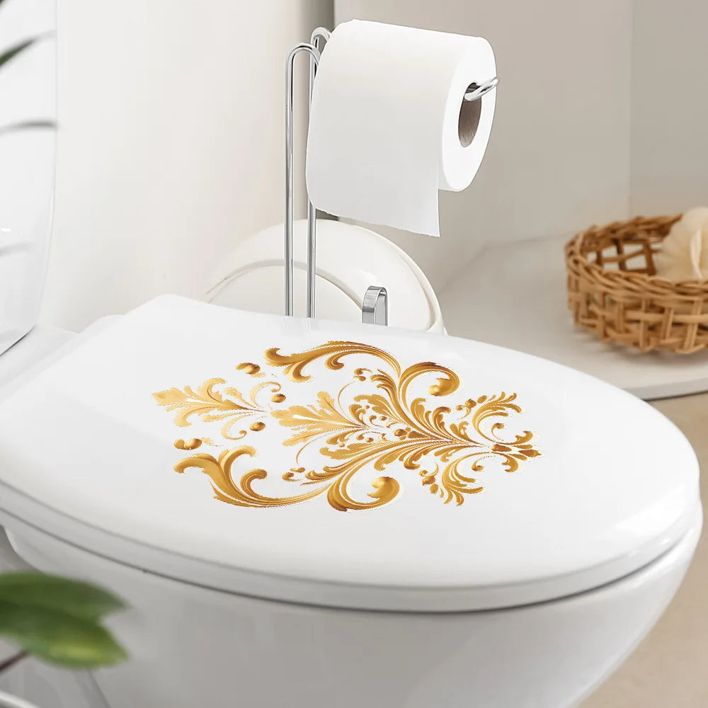 CowLost | golden-pattern-decorative-toilet-wall-sticker-for-bathroom |9